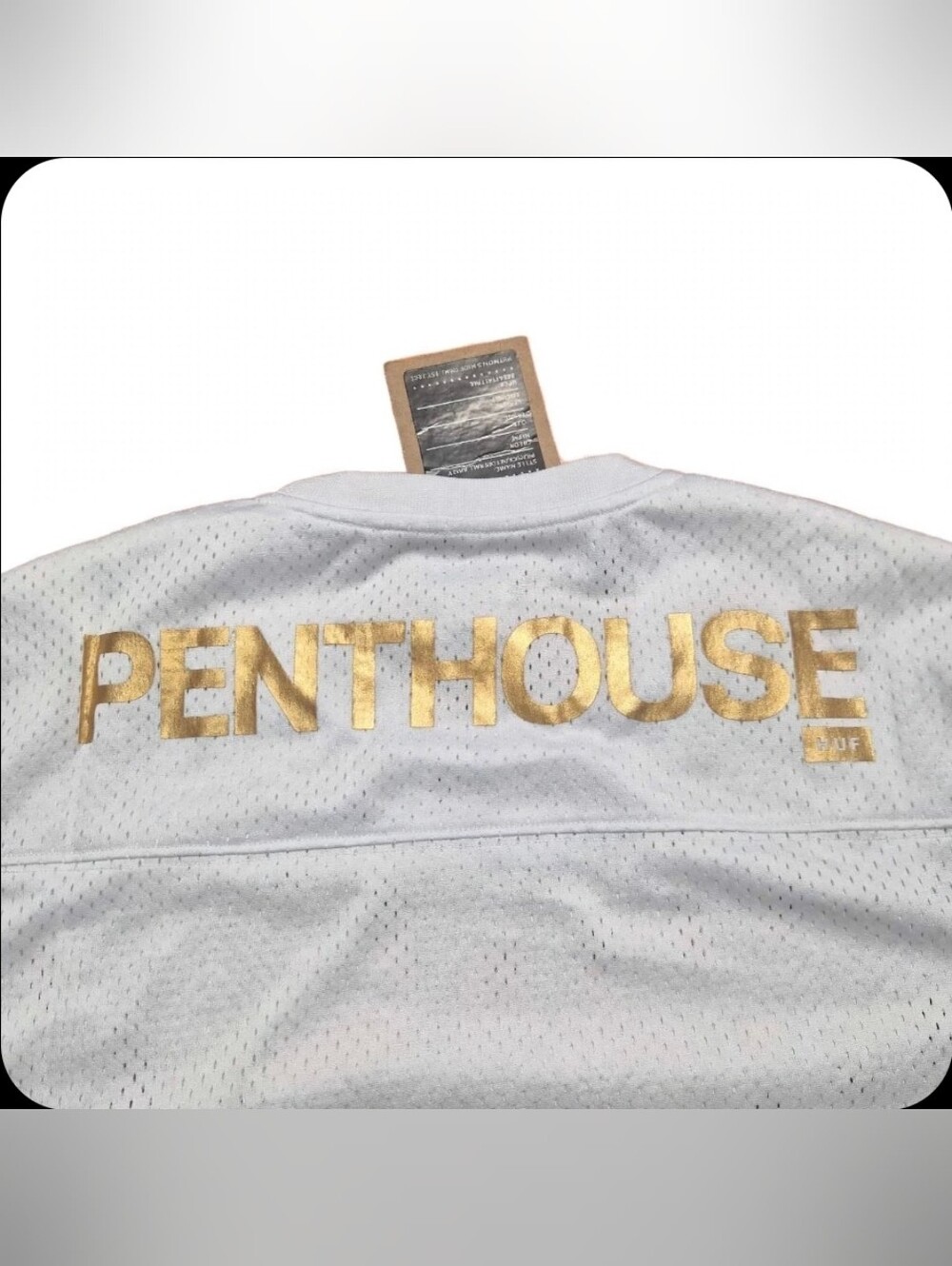 HUF x Penthouse Football Jersey White Gold Size L NWT Rare 2017